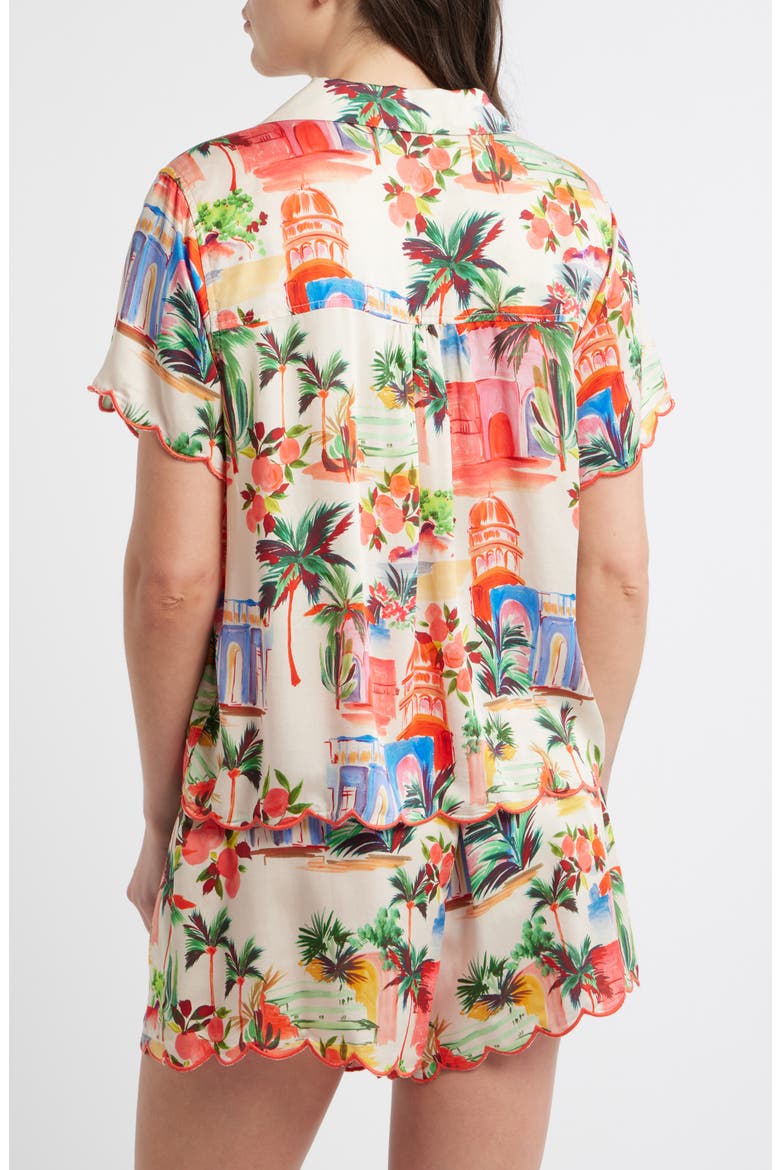 Paloma Short Sleeve Button-Up Shirt, Alternate, color, PALMAS PRINT