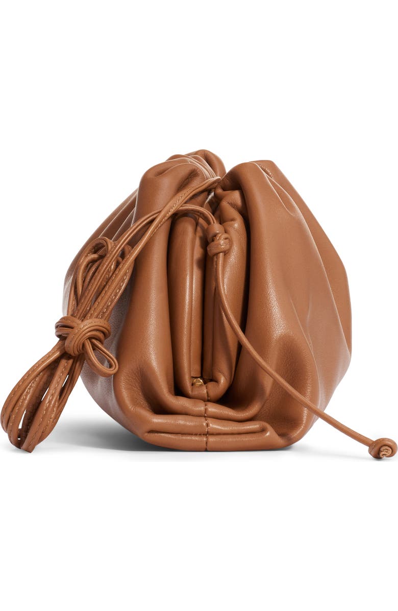 Bottega Veneta The Mini Pouch Leather Clutch, Alternate, color, Cammello/ Gold