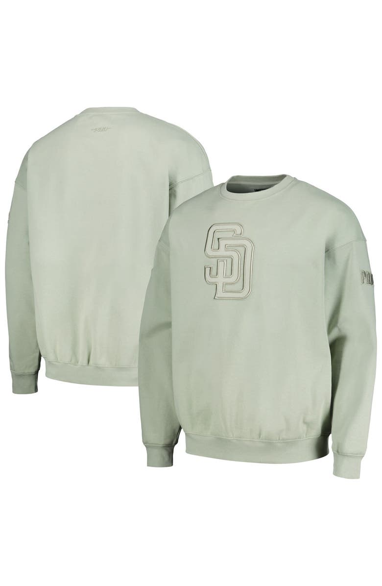 PRO STANDARD Men's Pro Standard Green San Diego Padres Neutral Drop Shoulder Pullover Sweatshirt, Main, color, 