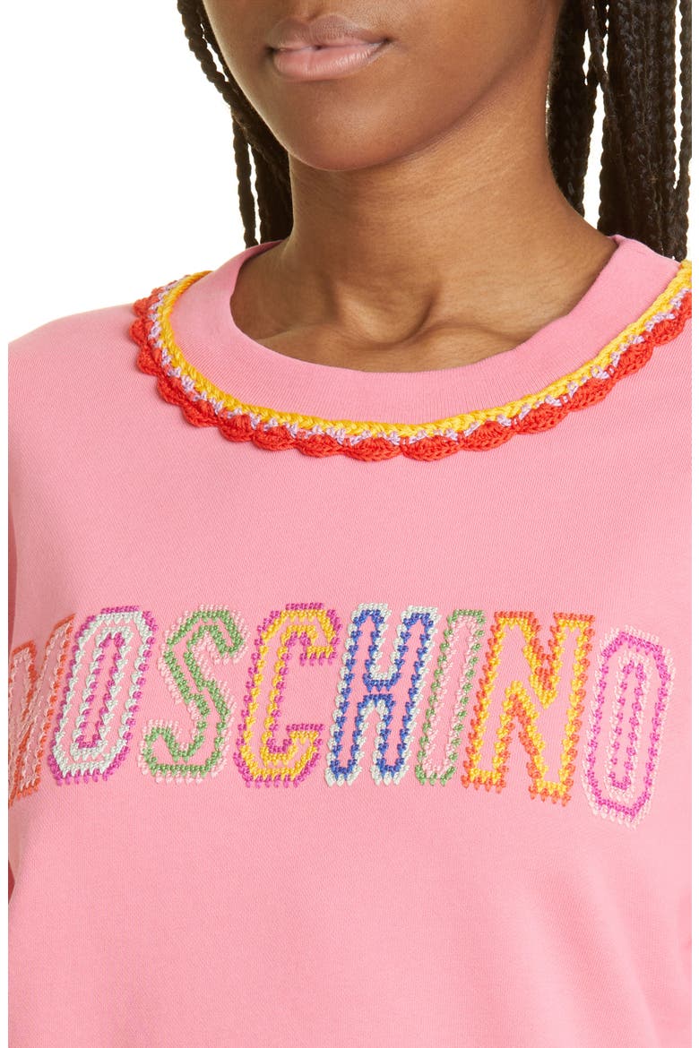 Crochet Logo Cotton French Terry Sweatshirt, Alternate, color, FANTASY PRINT FUCSIA