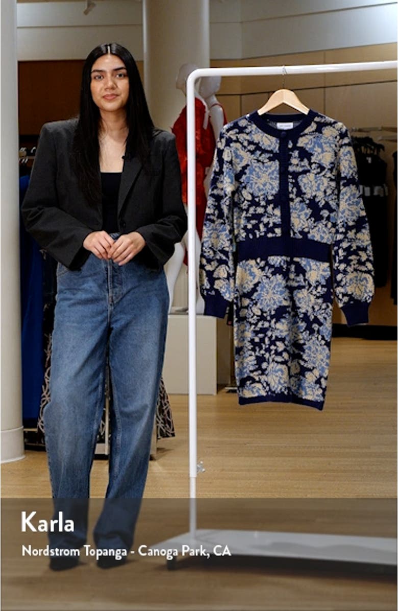 Rosetta Floral Long Sleeve Sweater Dress, sales video thumbnail