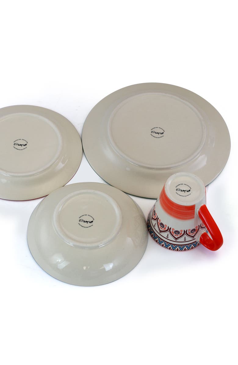 Elama Zen Rust Mozaik 16 Piece Dinnerware Set, Alternate, color, Orange