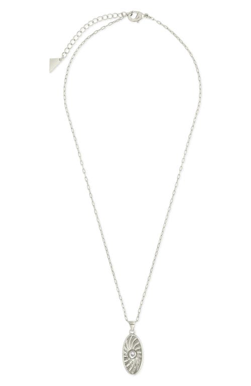 Sterling Forever Tarte Normande Cubic Zirconia Pendant Necklace In Silver