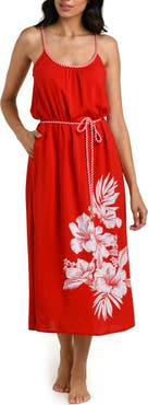La Blanca Mariner Tie Waist Sleeveless Cover-Up Midi Dress