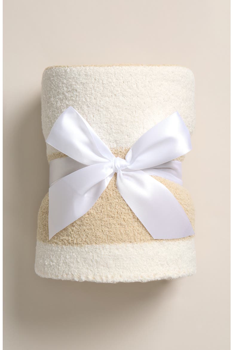 Print So Soft Chenille Blanket, Alternate, color, BEIGE OATMEAL CABANA STRIPE