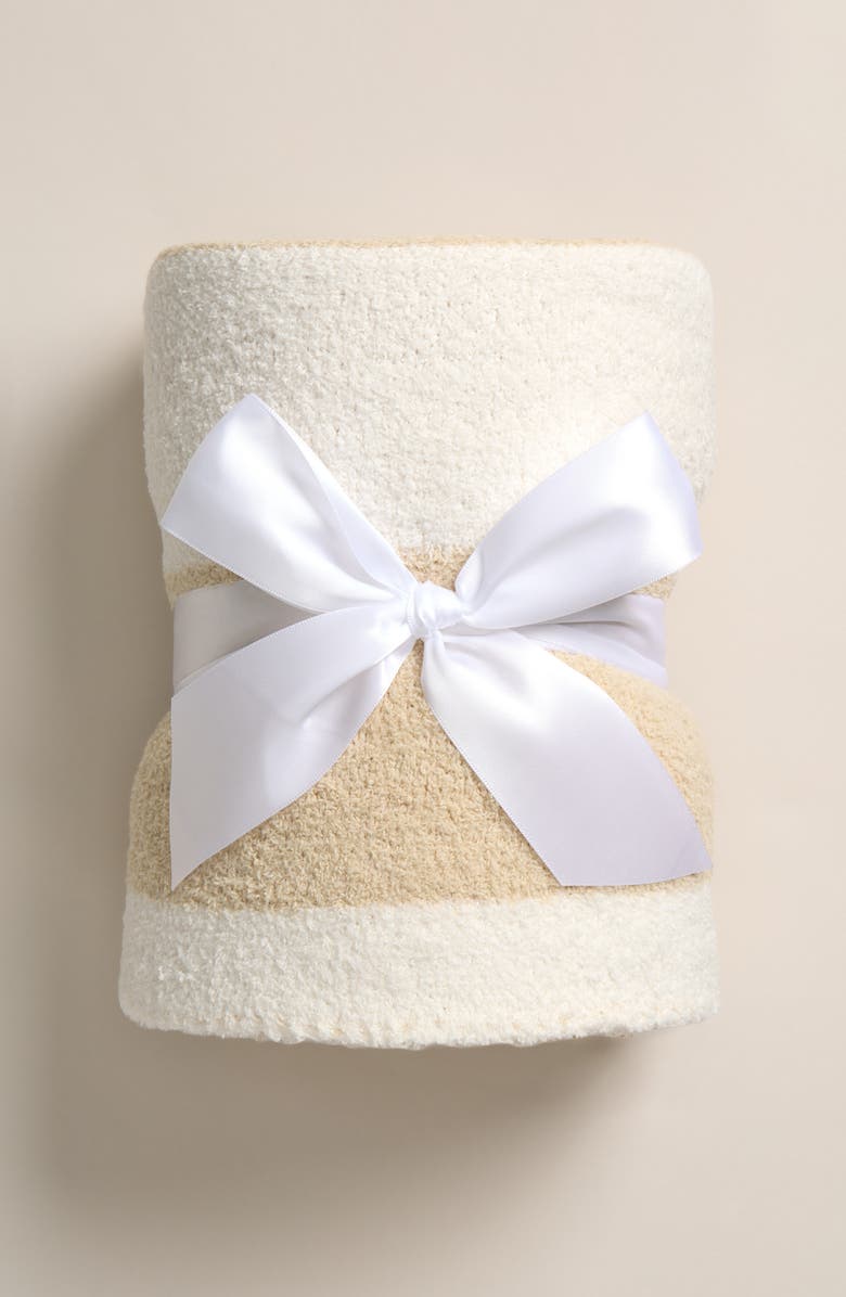 Nordstrom Print So Soft Chenille Blanket, Alternate, color, Beige Oatmeal Cabana Stripe