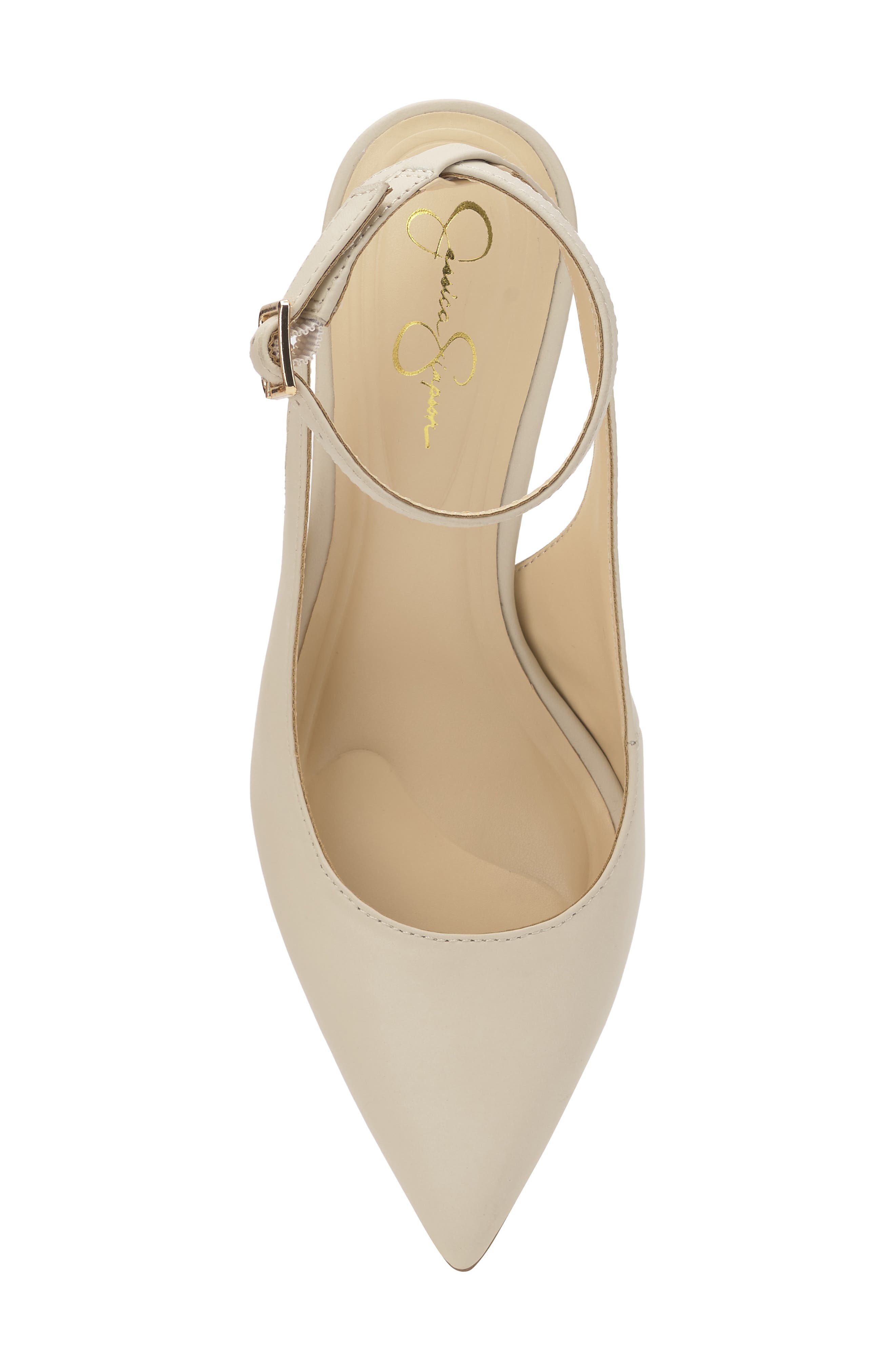 Jessica Simpson Miriale Ankle Strap Pointed Toe Pump, Alternate, color, Soft Ivory