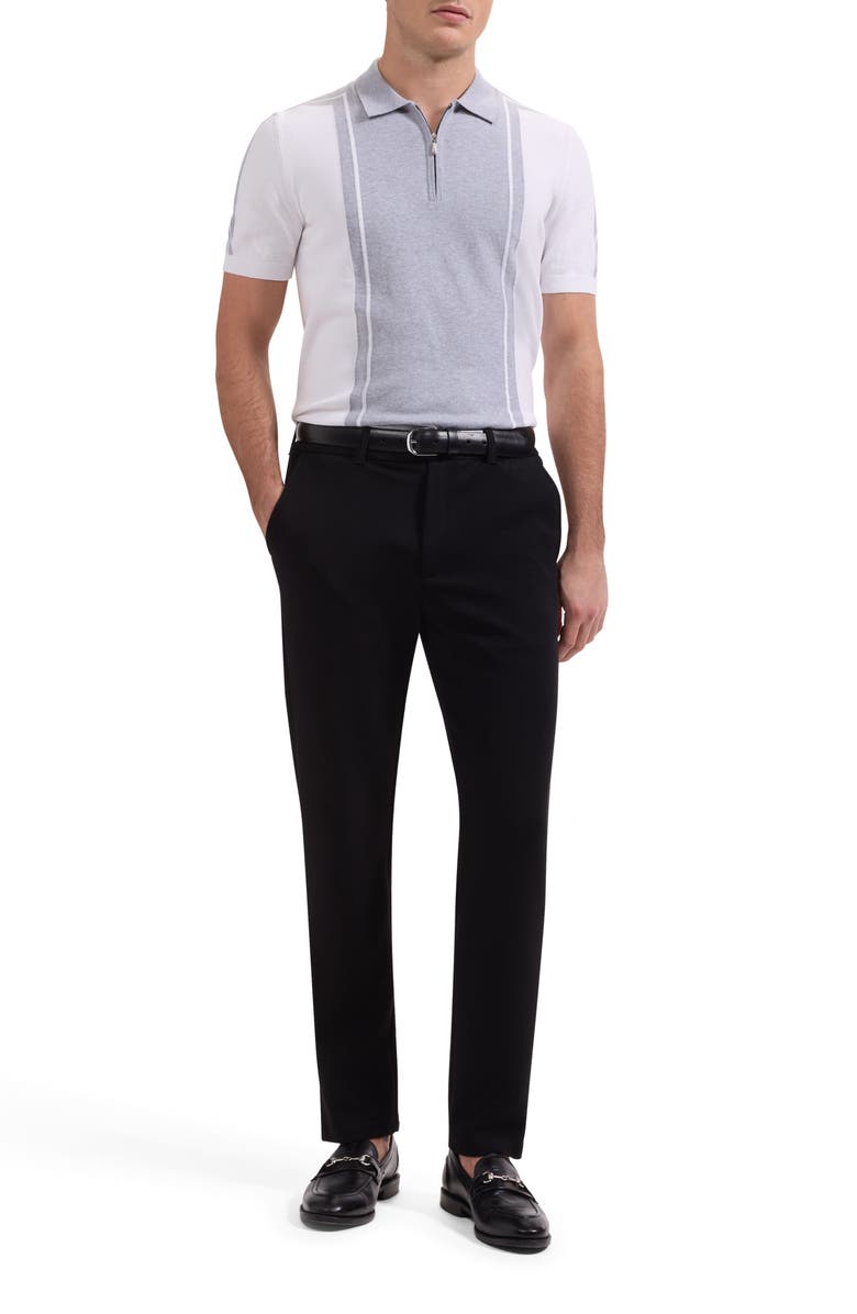 Bugatchi Quarter Zip Polo Sweater, Alternate, color, Platinum