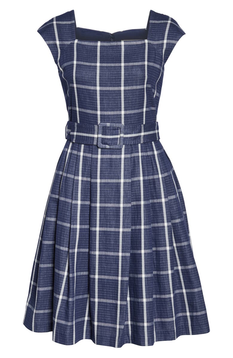 Gal Meets Glam Collection Karen Square Neck A-Line Dress, Alternate, color, 