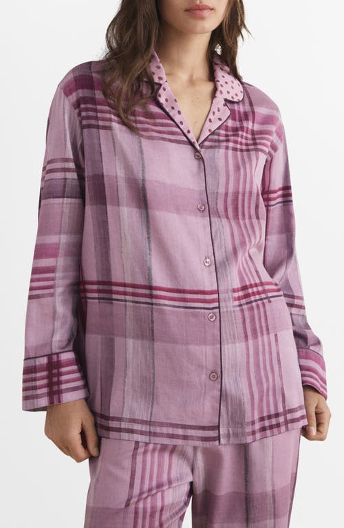 Mango Mixed Print Cotton Pajama Top In Multi