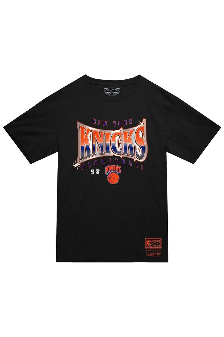 Men's Mitchell & Ness  Black New York Knicks Worldwide Collection Glow Up T-Shirt, Alternate, color, Black