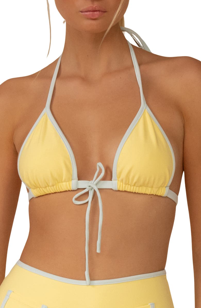 MONTCE Emma Sunshine Binded String Bikini Top, Main, color, Sunshine