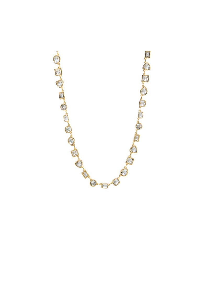 CZ Multi Shape Link Tennis Necklace, Main, color, Gold