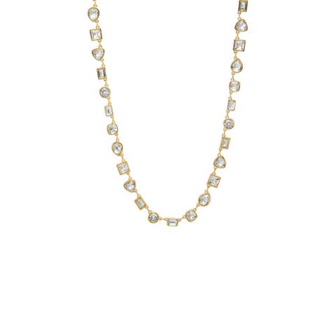 CZ Multi Shape Link Tennis Necklace