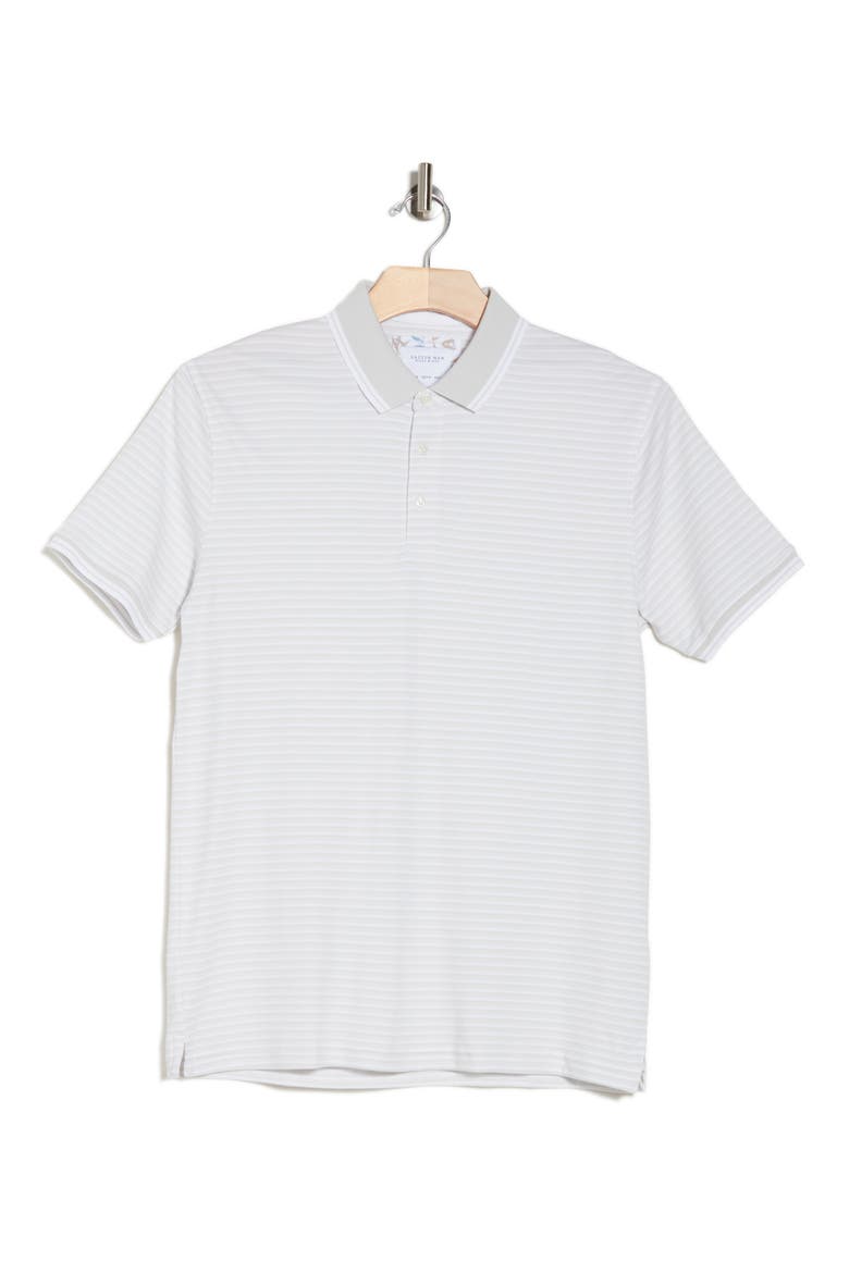 Stripe Cotton Blend Polo Shirt, Alternate, color, GREY