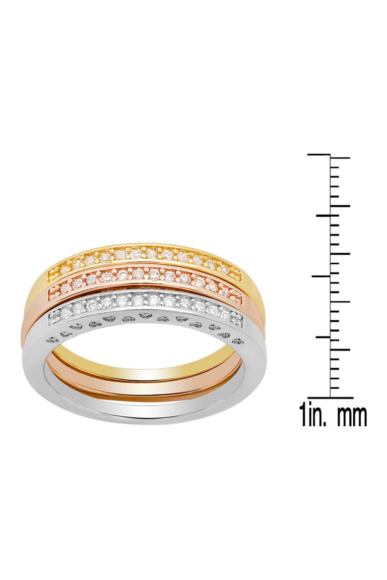 Tri-Tone Simulated Diamond Band Ring, Alternate, color, TRI-TONE