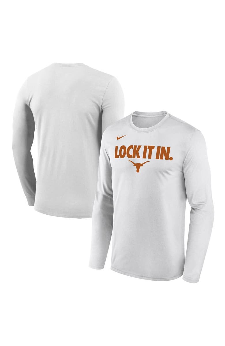 Nike Men's Nike  White Texas Longhorns 2026 On-Court Bench Long Sleeve T-Shirt, Main, color, White