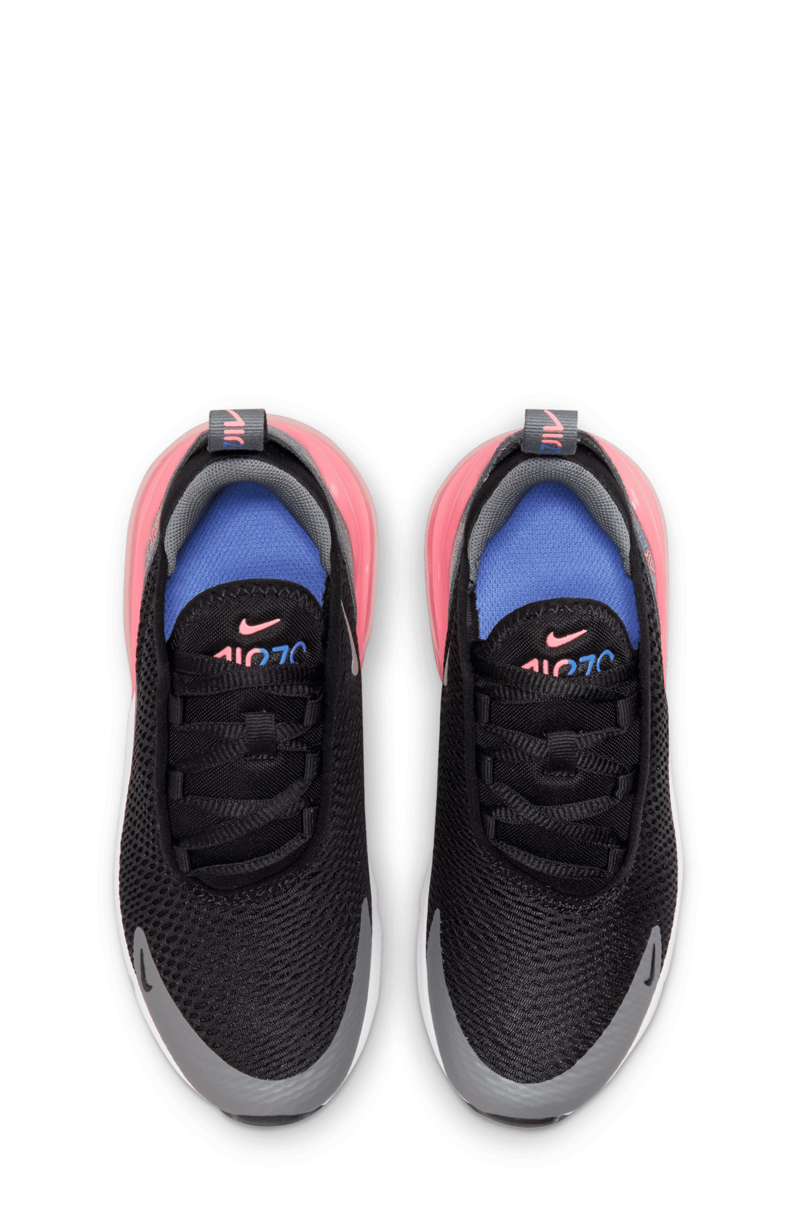 Kids' Air Max 270 Sneaker, Alternate, color, BLACK/ SILVER/ SMOKE GREY
