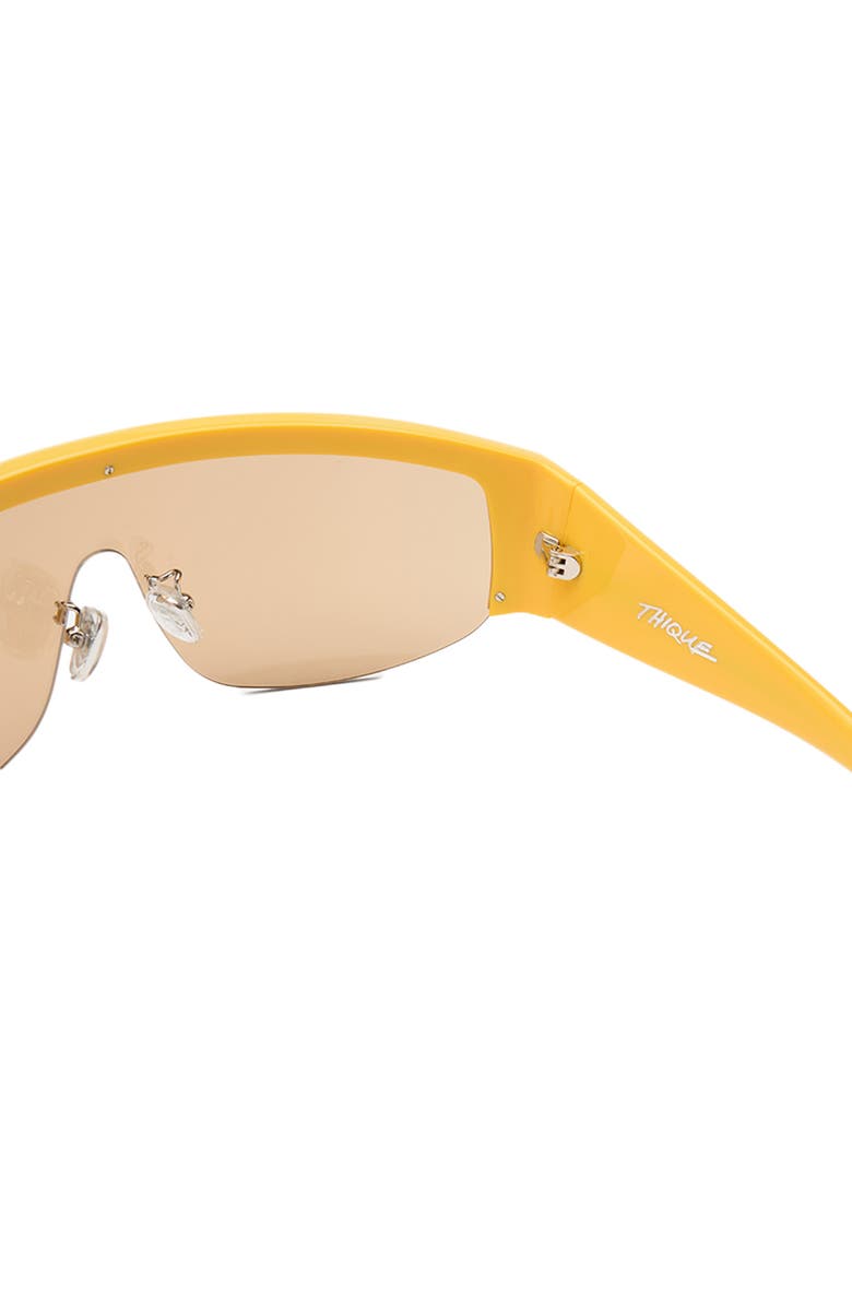 DEZI Thique 125mm Oversize Shield Sunglasses, Alternate, color, Yellow/ Amber Faded Flash