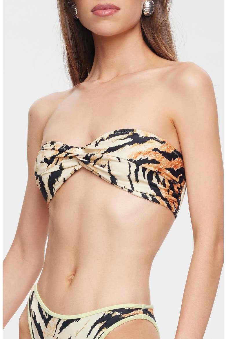 Bella Twisted Bandeau Bikini Top, Alternate, color, TIGER