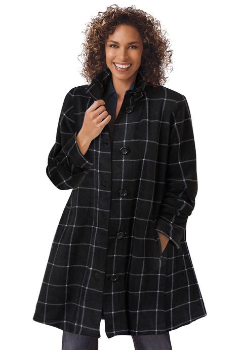 Fleece Swing Funnel Neck Coat (plus)
