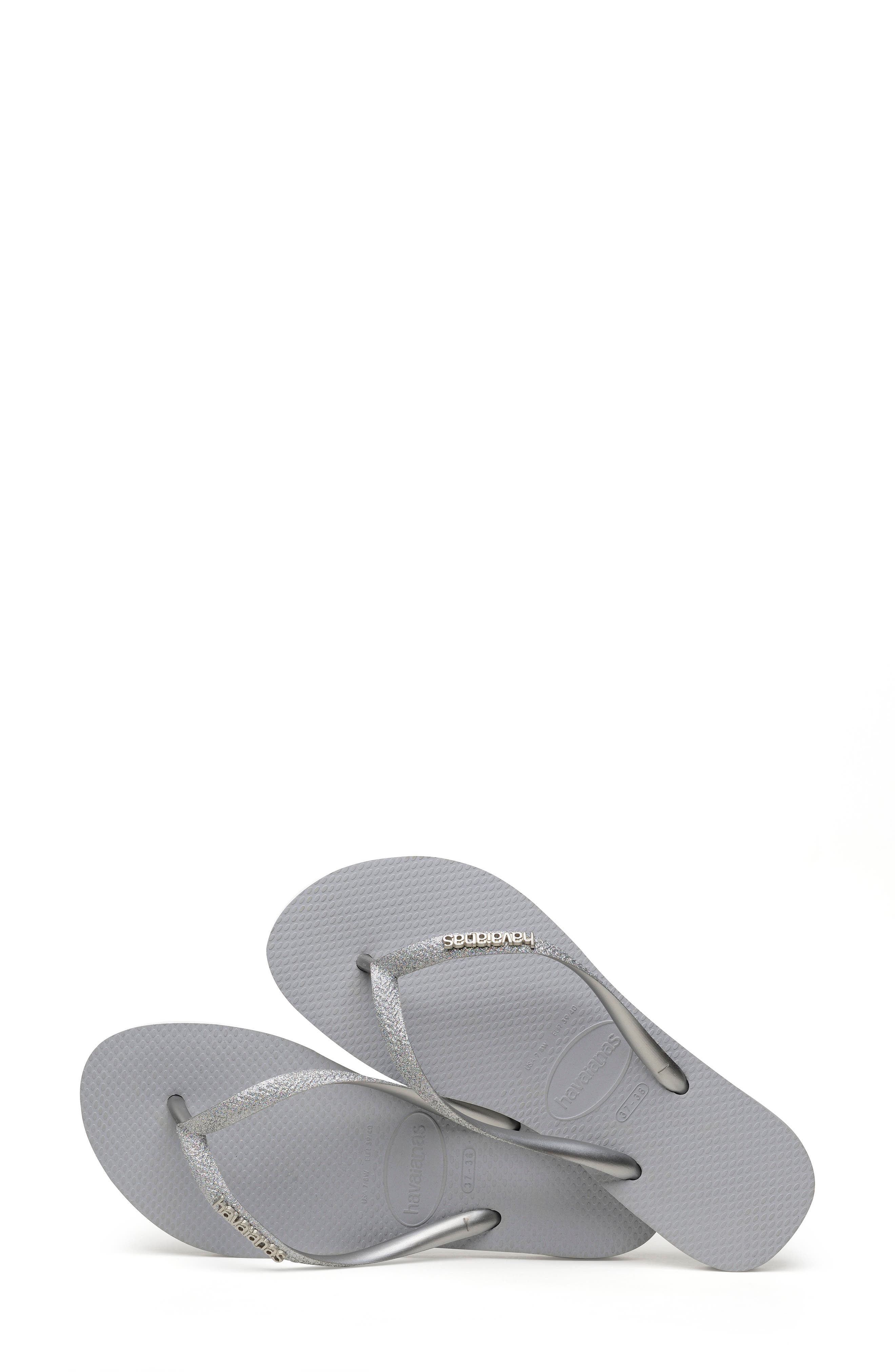 Slim Glitter Flip Flop, Alternate, color, ICE GREY