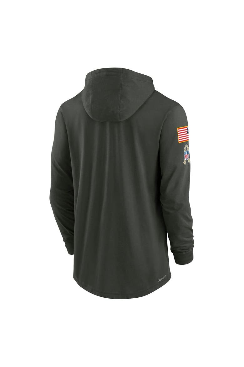Men's Nike Forest Green San Francisco 49ers 2025 Salute to Service Sideline Dri-FIT Lightweight Hooded Pullover, Alternate, color, Forest Green