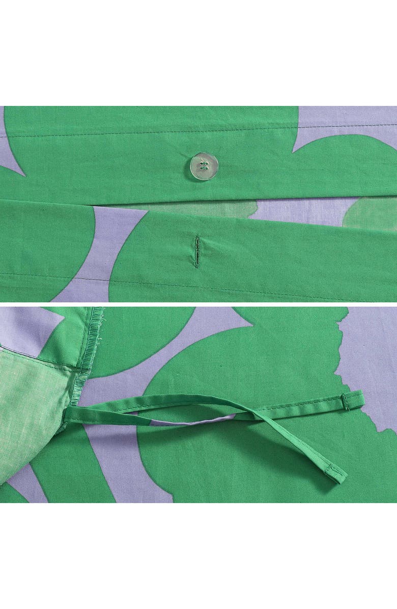 Marimekko Unikko Cotton Percale Duvet Cover & Shams Set, Alternate, color, Medium / Dark Green