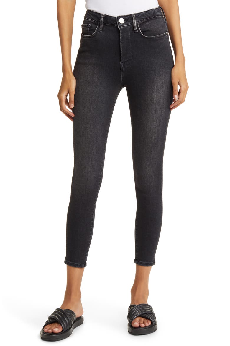 Le One High Waist Crop Skinny Jeans, Main, color, LARCHWOOD