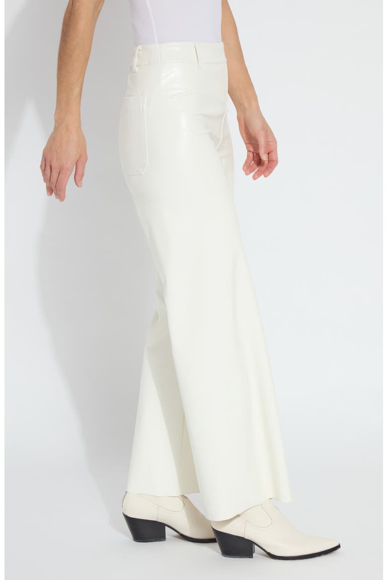High Waist Faux Leather Wide Leg Pants, Alternate, color, SNOW WHITE