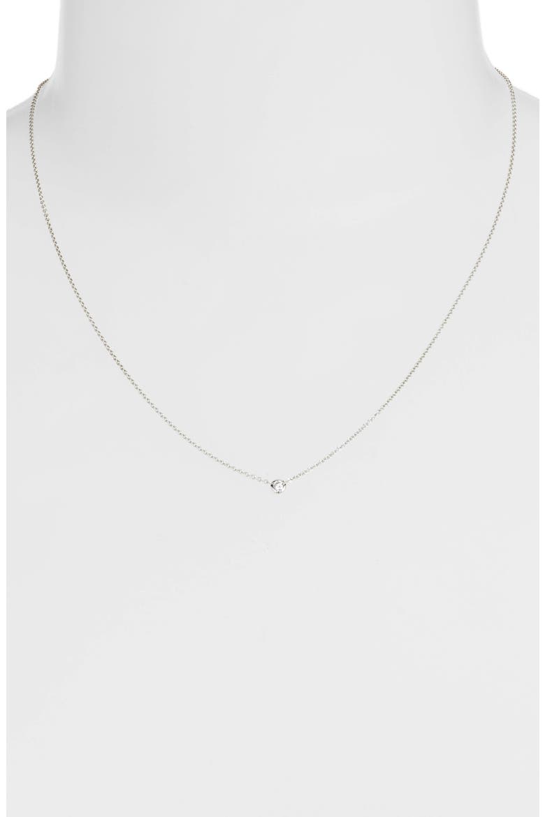Petite Bezel Diamond Solitaire Necklace, Alternate, color, WHITE GOLD/ DIAMOND