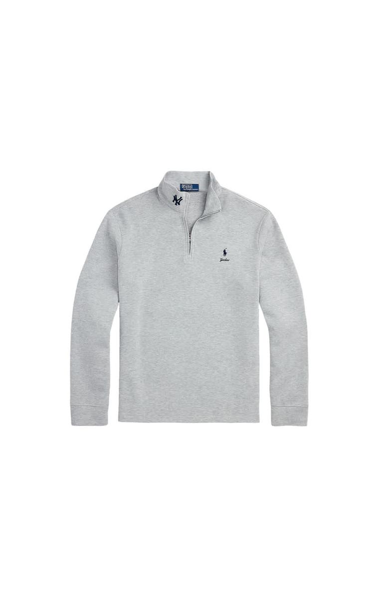 Polo Ralph Lauren Men's Polo Ralph Lauren  Heather Gray New York Yankees Estate Quarter-Zip Sweatshirt, Alternate, color, 
