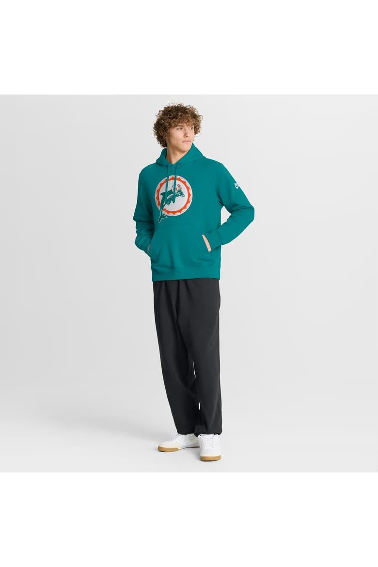 Men's Nike Aqua Miami Dolphins Club Fleece Pullover Hoodie, Alternate, color, Aqua