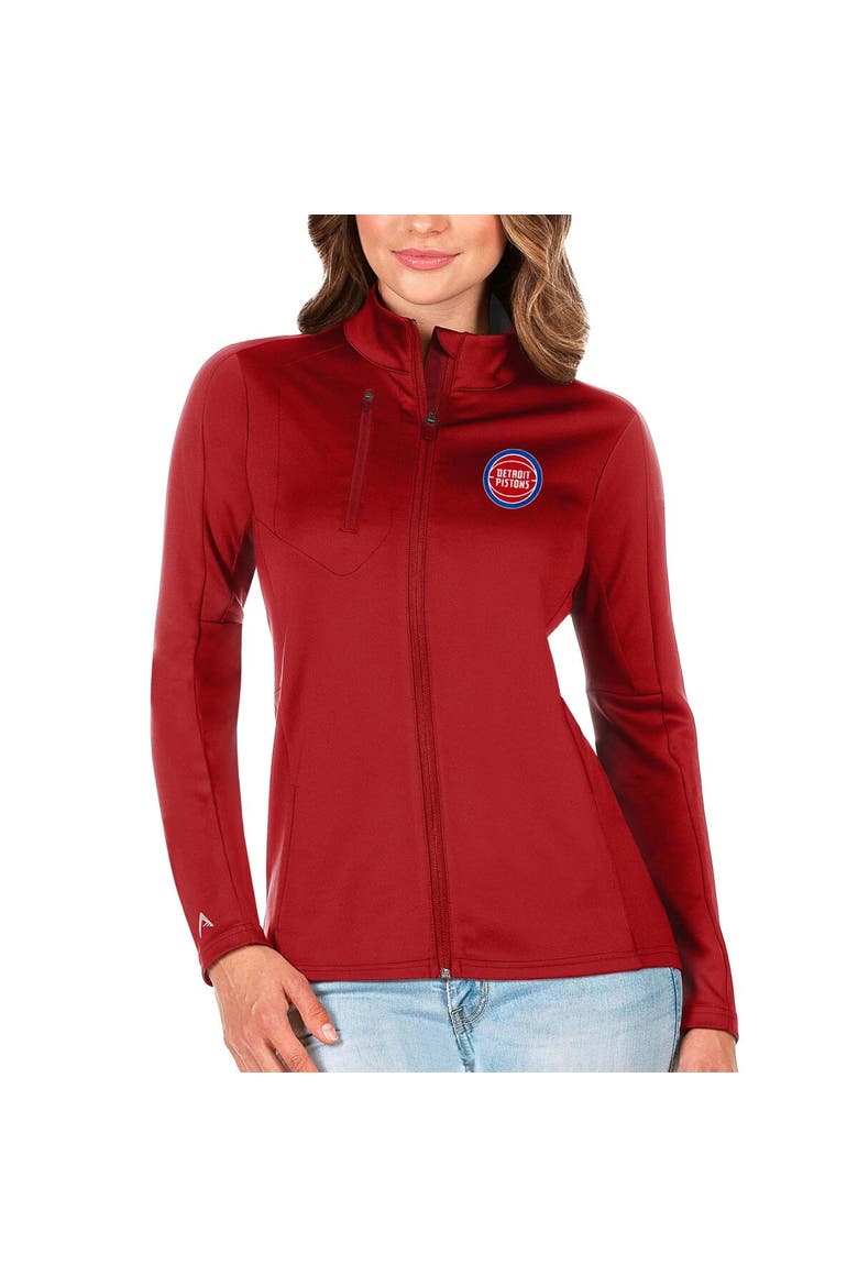 Women's Antigua Red Detroit Pistons Generation Full-Zip Jacket, Main, color, Red