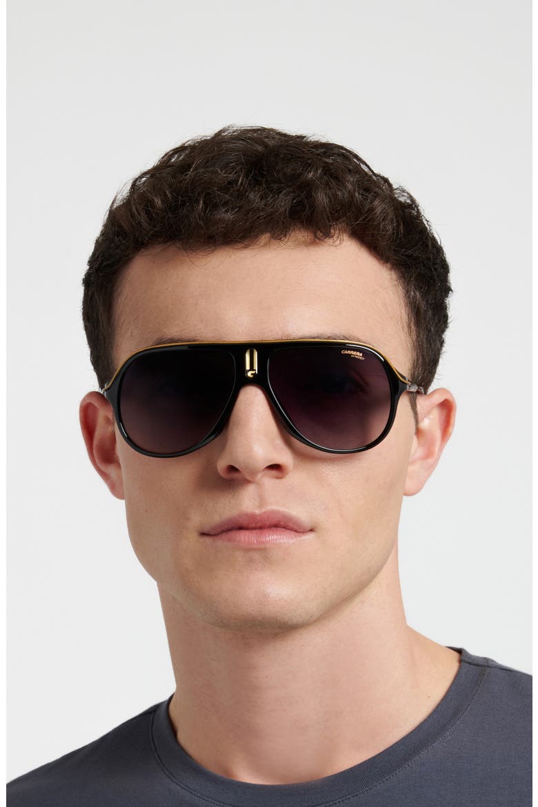 Safari 62mm Oversize Gradient Rectangular Sunglasses, Alternate, color, HAVANA/ BROWN SF