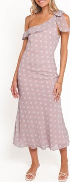 Petal & Pup Celestine Polka Dot One-Shoulder Dress