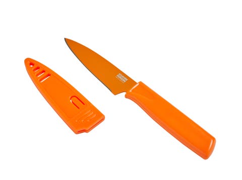 Colori Non-Stick Straight Paring Knife with Safety Sheath, 4 inch