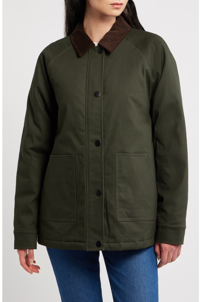 Stretch Cotton Twill Chore Coat, Alternate, color, DARK GREEN