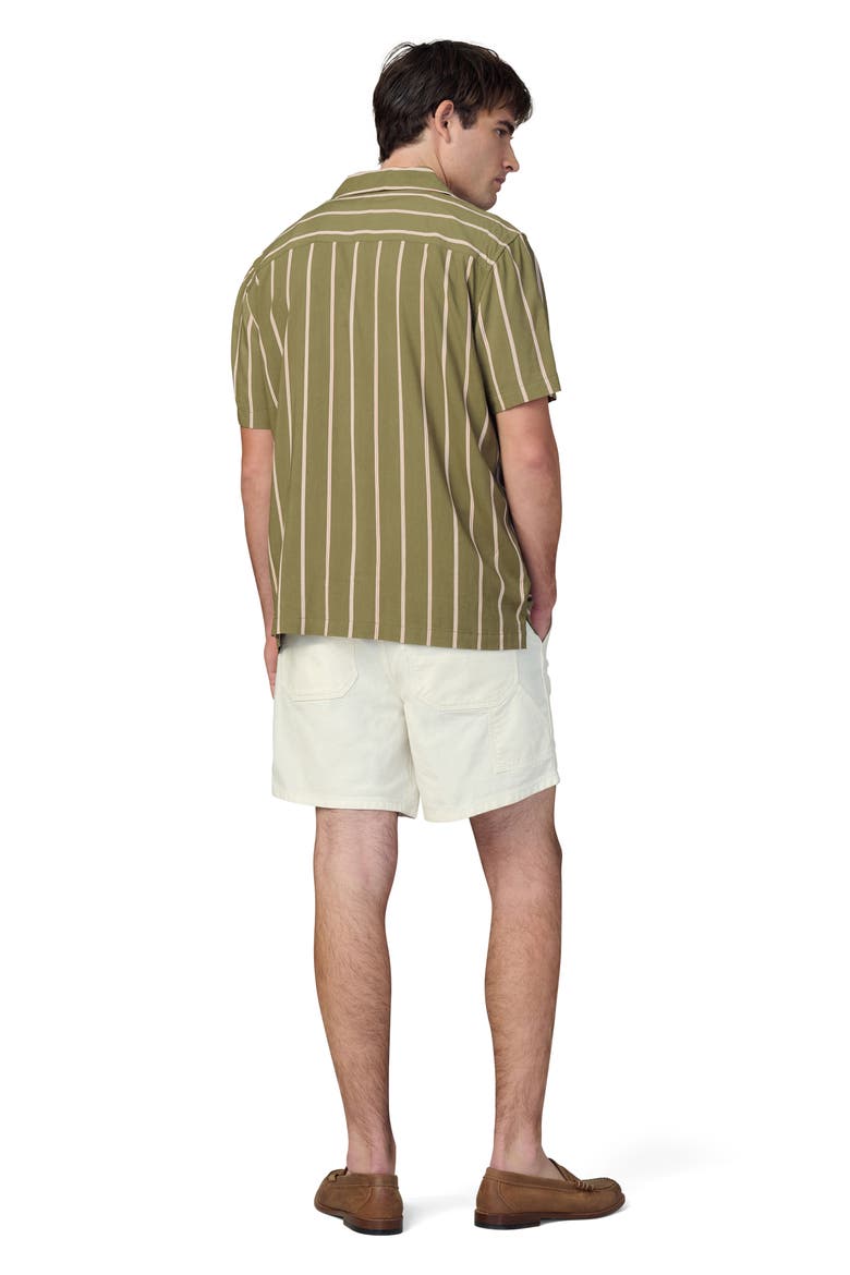 Stripe Camp Shirt, Alternate, color, OLIVE STRIPE