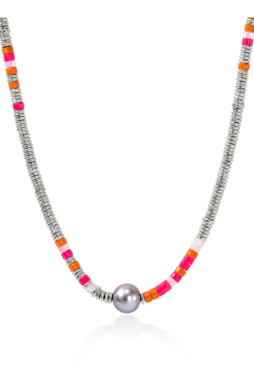 John Hardy Heishi Freshwater Pearl & Bead Silver Necklace