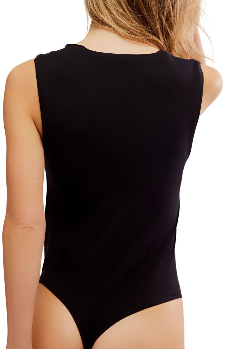 Free People Luna Square Neck Tank Bodysuit, Alternate, color,