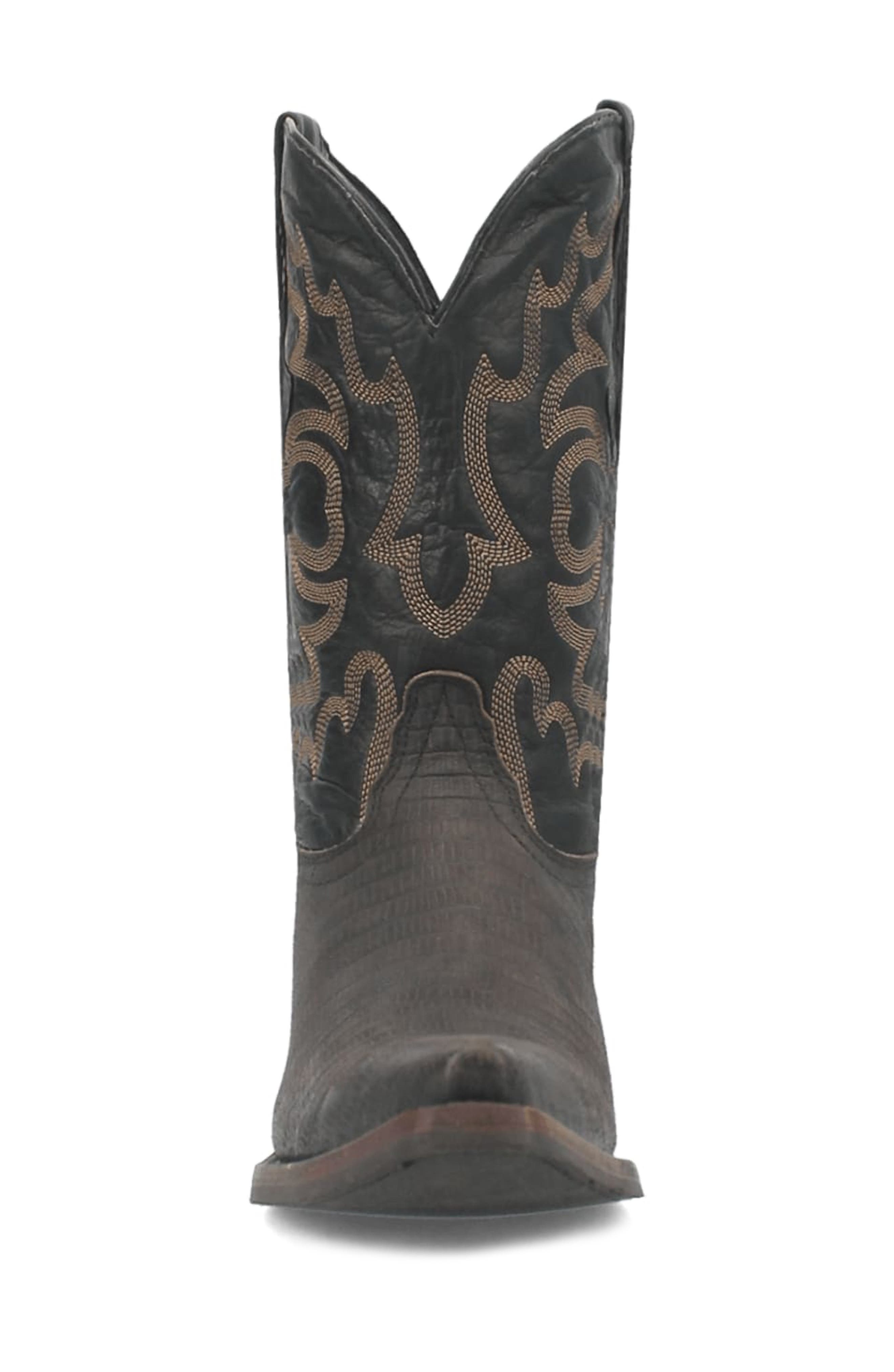 Dingo The Duke Lizard Embossed Cowboy Boot, Alternate, color, Black