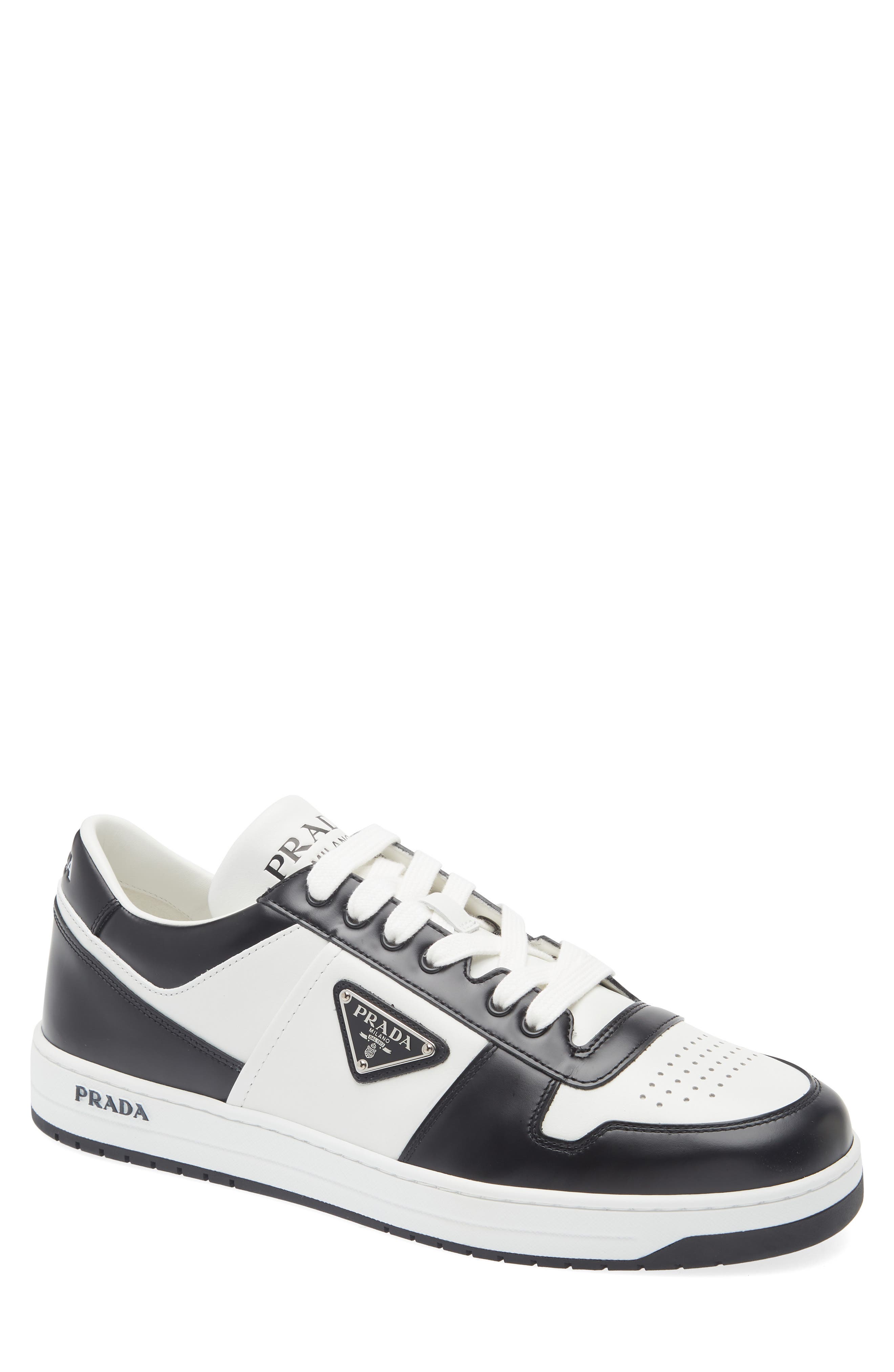 Prada Downtown Sneaker, Main, color, Bianco/ Nero