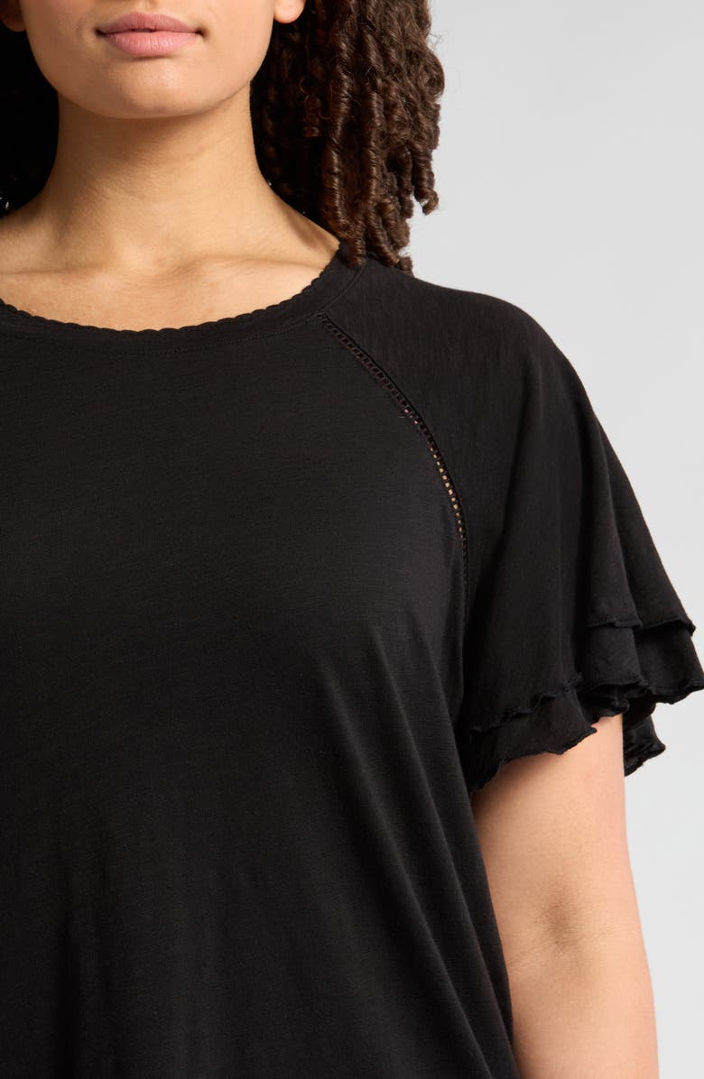 Wit & Wisdom Flutter Sleeve Cotton Blend T-Shirt, Alternate, color, 