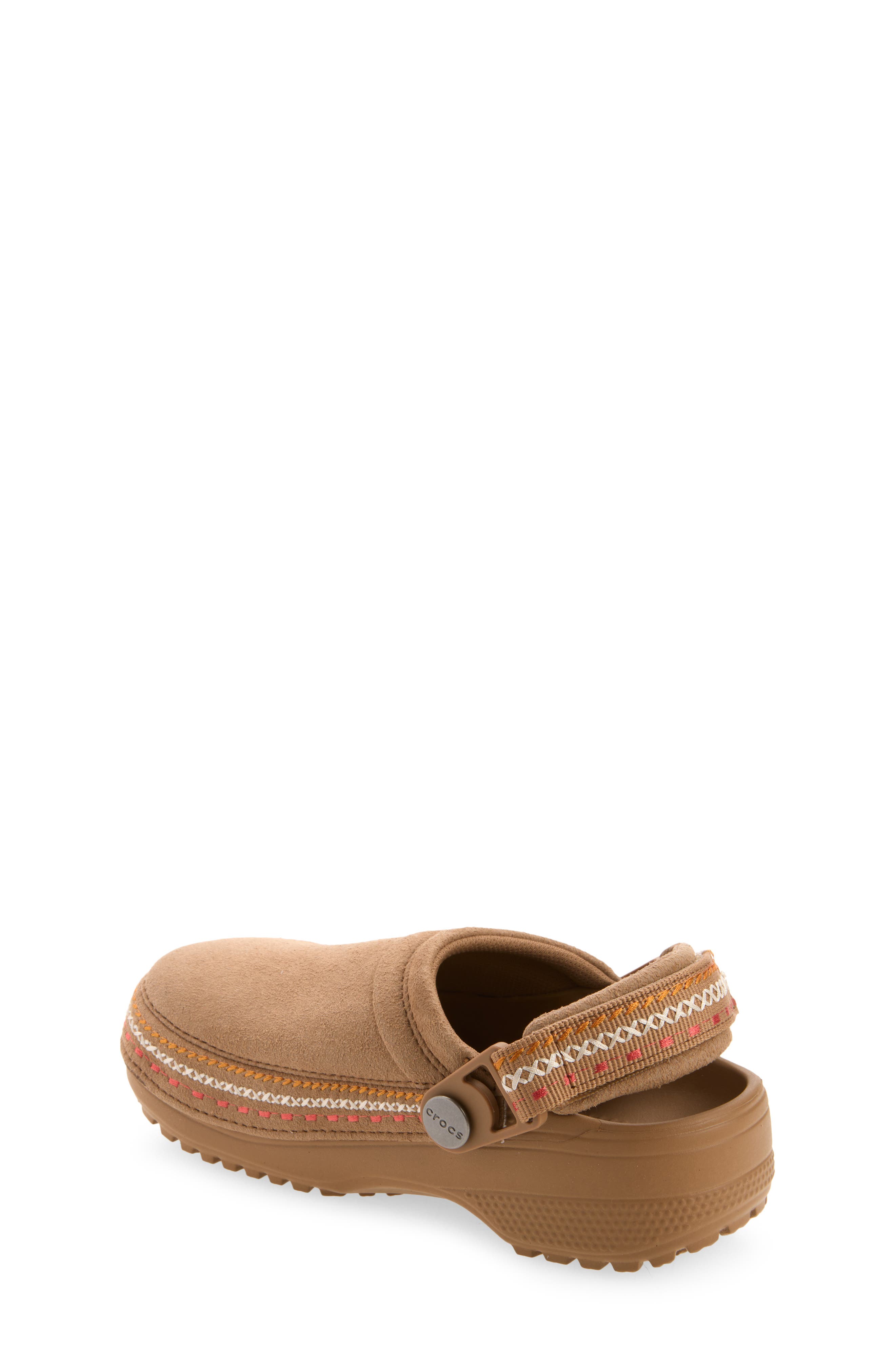 Kids' Crafted Faux Suede Stitch Clog, Alternate, color, SEPIA