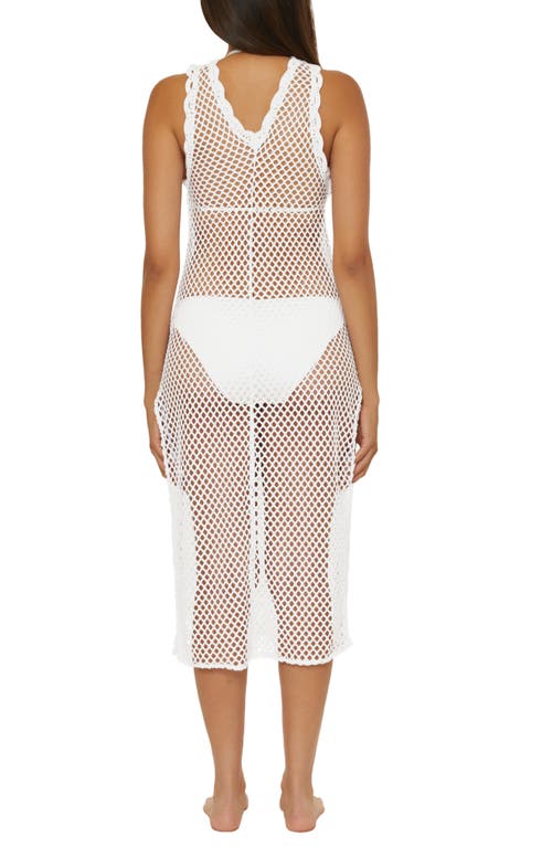 Shop Becca Castaway Island Sheer Mesh Cover-up Dress In White
