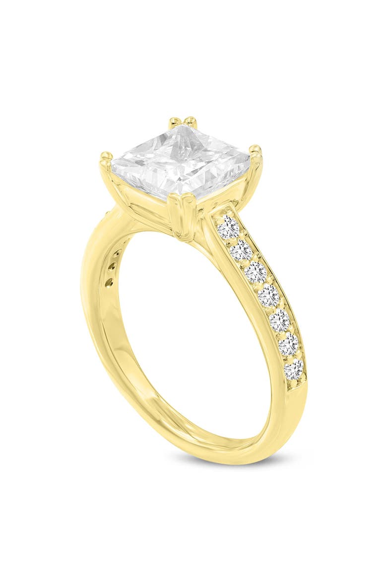 Kalina 14K Yellow Gold Princess Cut Lab Grown Diamond Engagement Ring - 3 Ct, Main, color, 14K Yellow Gold