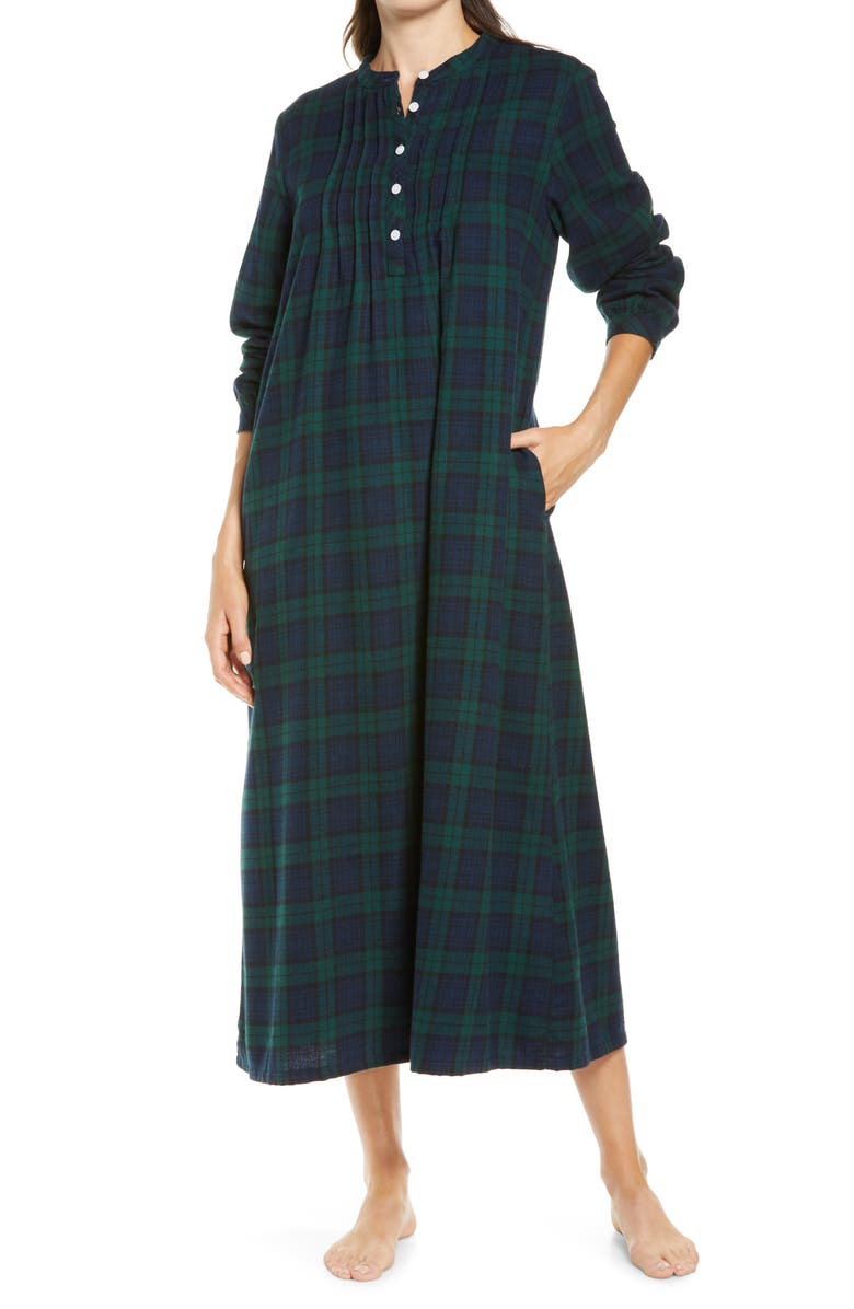 L.L.Bean Scotch Plaid Flannel Nightgown, Main, color, 