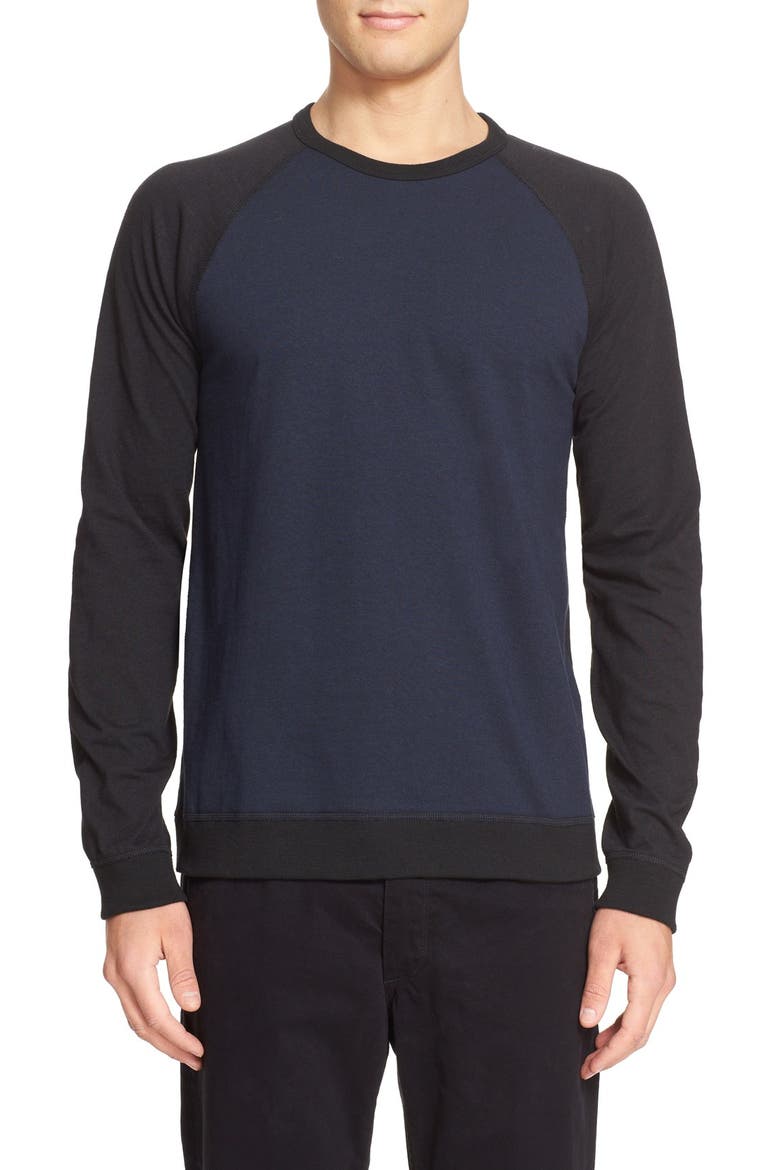 Colorblock Raglan Sleeve T-Shirt (Nordstrom Exclusive), Main, color, NAVY/ BLACK