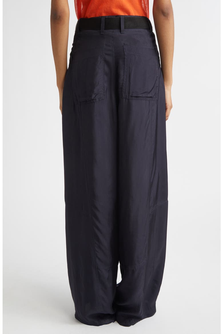 Belted Wide Leg Trousers, Alternate, color, BLUE BLACK